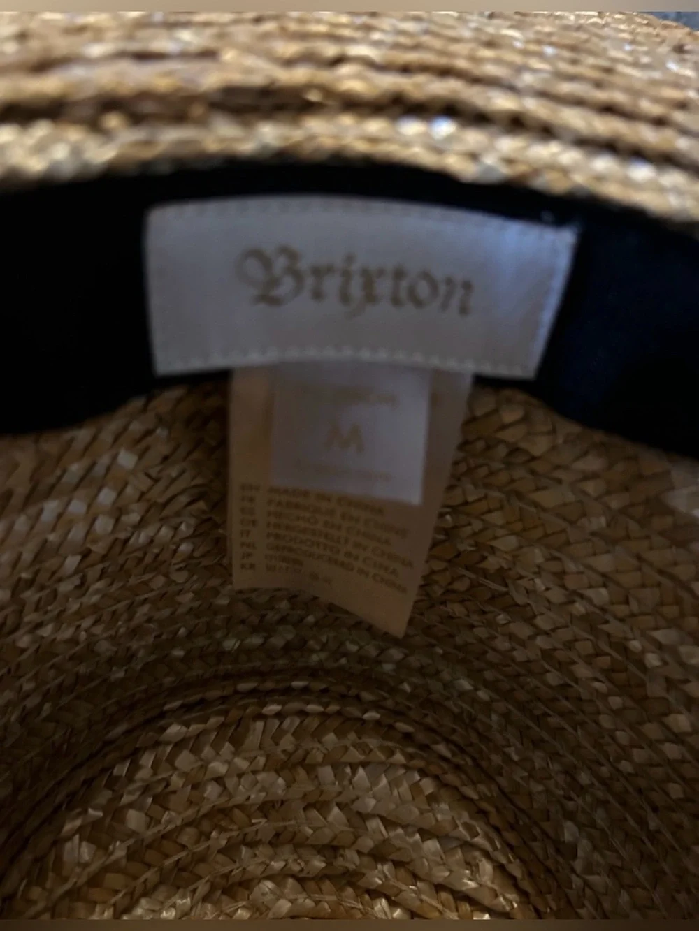 Brixton extra wide brim straw Sun Hat with Black Band